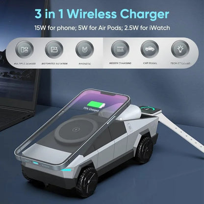 Revolutionary 3-in-1 Magnetic Fast Wireless Charger: Power Up Your iPhone, Samsung, and AirPods Simultaneously!