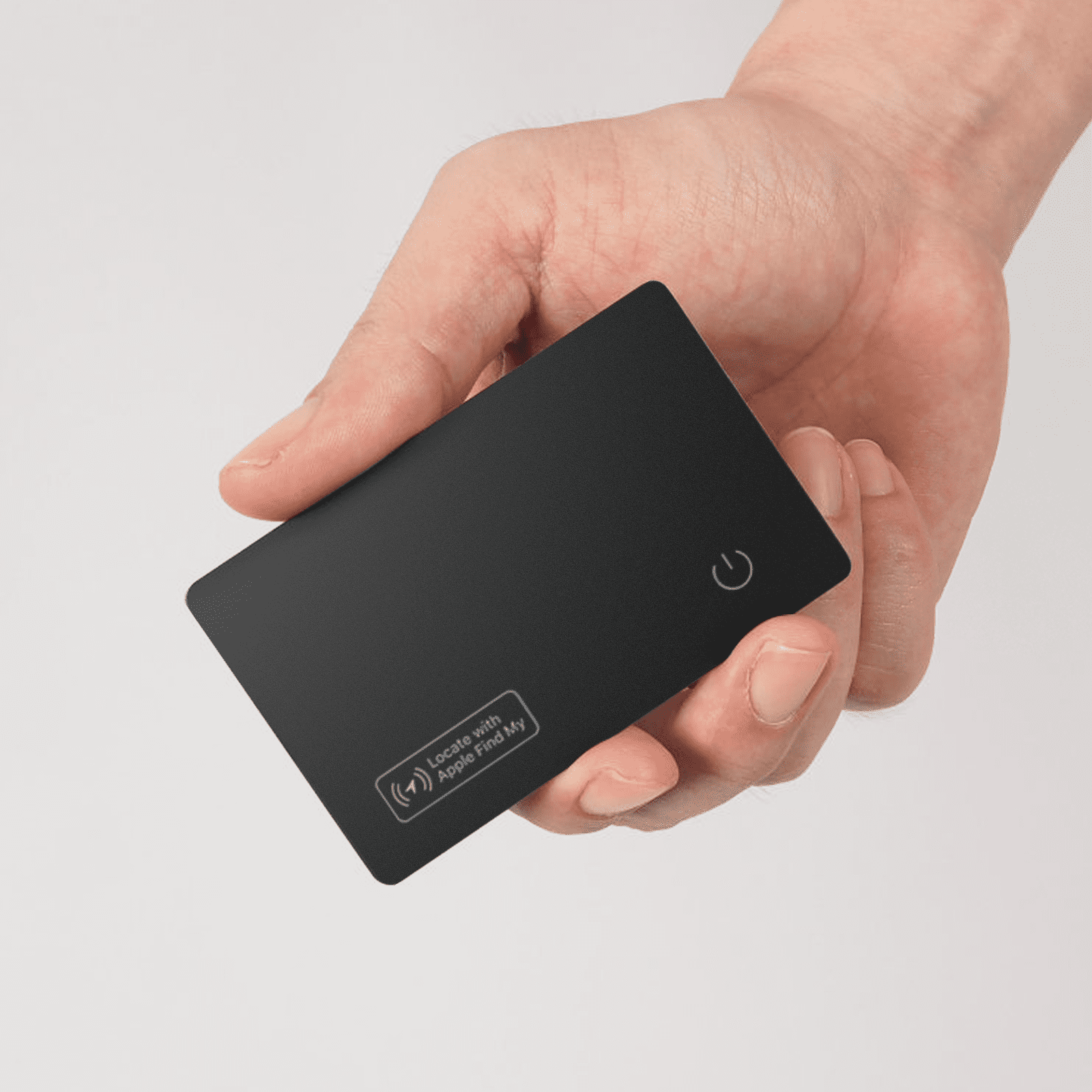 Slim Wallet Tracker Card - Wireless Rechargeable Bluetooth Locator for Phones, Luggage, and Passports, Compatible with Find My (iOS Only), IP67 Waterproof, Black (1 Pack)