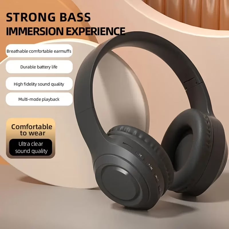 Noise Cancelling Headphones, Wireless Bluetooth Headphones, over Ear Headphones with Microphone, Black