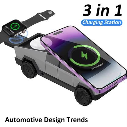 Revolutionary 3-in-1 Magnetic Fast Wireless Charger: Power Up Your iPhone, Samsung, and AirPods Simultaneously!
