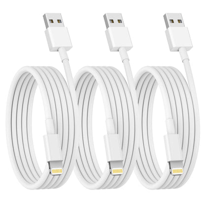 3-Pack USB Cable Compatible for Iphone 14/14Pro/Max/13/13 Pro/Max/12/12Pro/Mini/Max/Xr/X/8/8 Plus/7/7 Plus/6S/6 Plus/5/5Se and Ipad