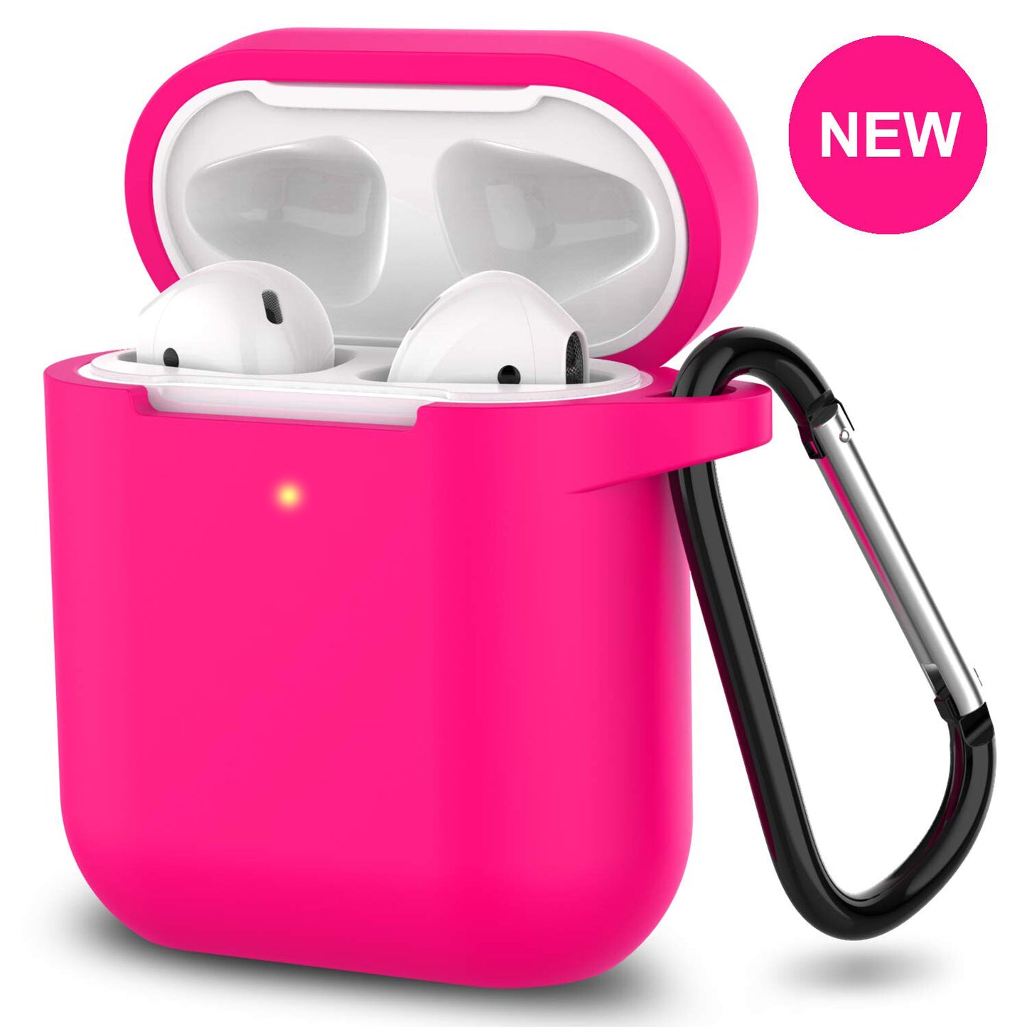 Silicone Shockproof Full Cover Case with Keychain for Apple AirPods 1/2