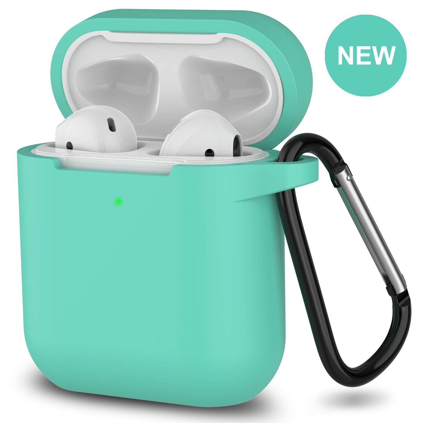 Silicone Shockproof Full Cover Case with Keychain for Apple AirPods 1/2