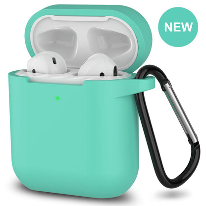 Silicone Shockproof Full Cover Case with Keychain for Apple AirPods 1/2