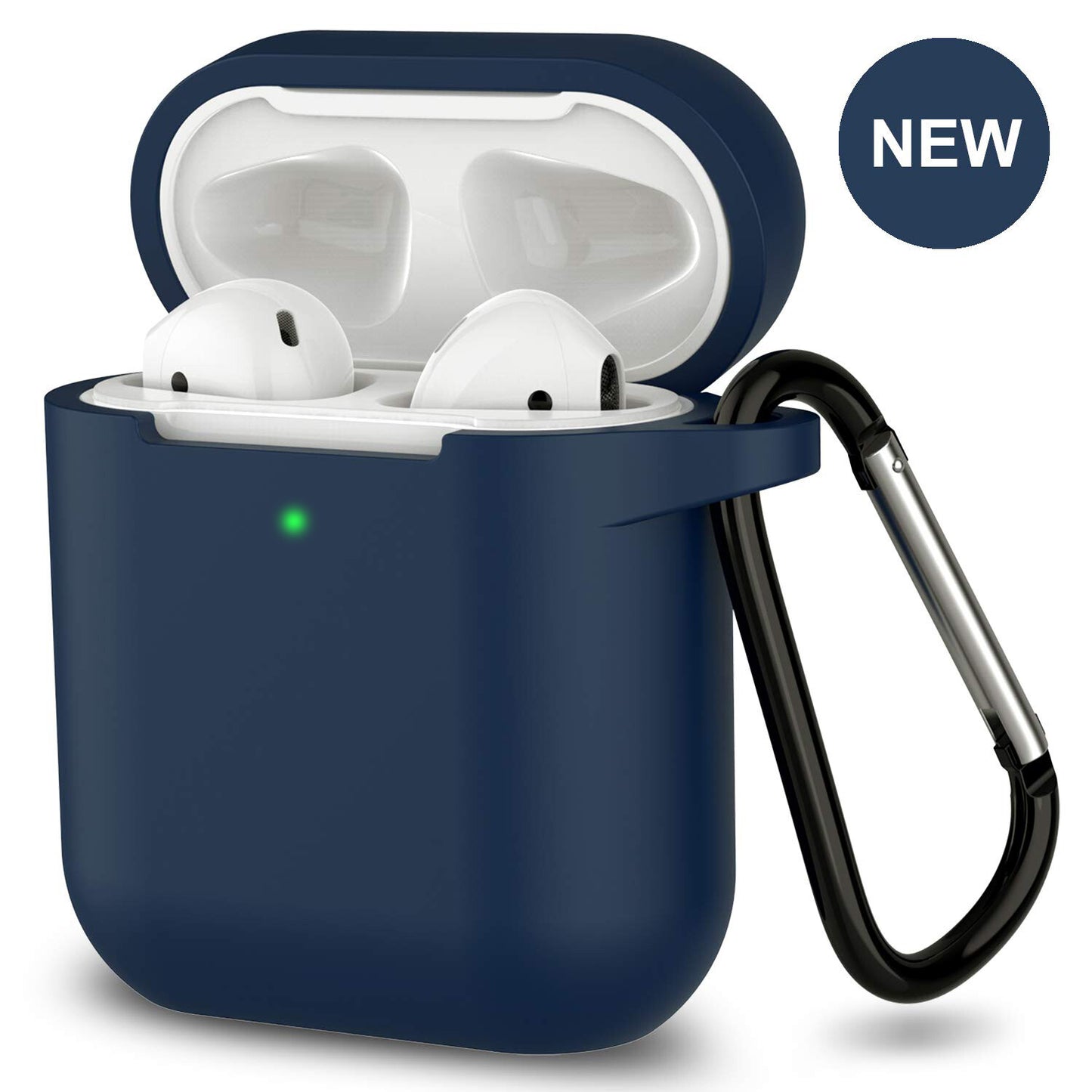 Silicone Shockproof Full Cover Case with Keychain for Apple AirPods 1/2