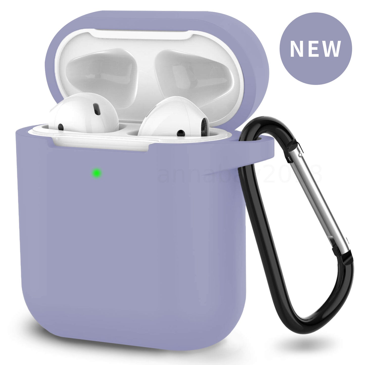 Silicone Shockproof Full Cover Case with Keychain for Apple AirPods 1/2