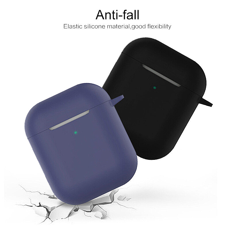Silicone Shockproof Full Cover Case with Keychain for Apple AirPods 1/2