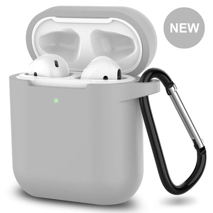 Silicone Shockproof Full Cover Case with Keychain for Apple AirPods 1/2