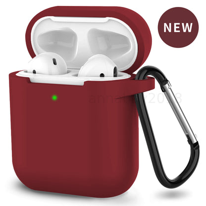 Silicone Shockproof Full Cover Case with Keychain for Apple AirPods 1/2