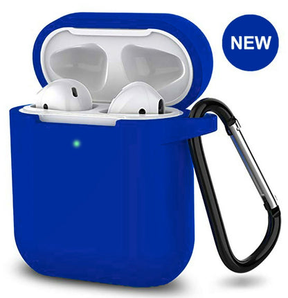Silicone Shockproof Full Cover Case with Keychain for Apple AirPods 1/2