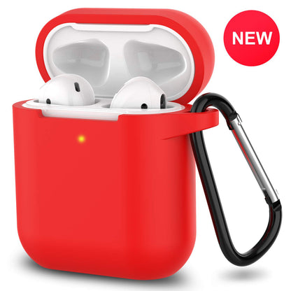 Silicone Shockproof Full Cover Case with Keychain for Apple AirPods 1/2