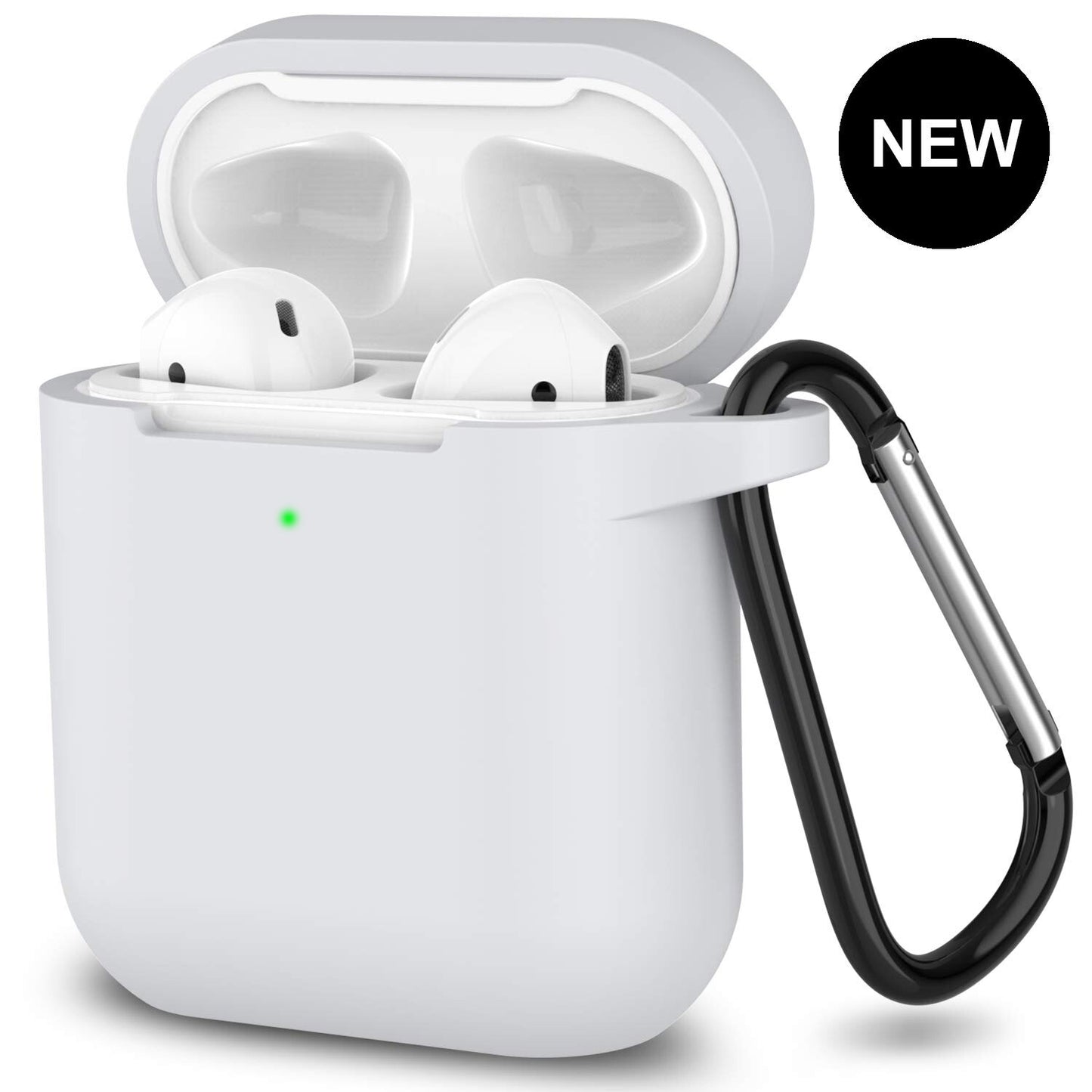Silicone Shockproof Full Cover Case with Keychain for Apple AirPods 1/2