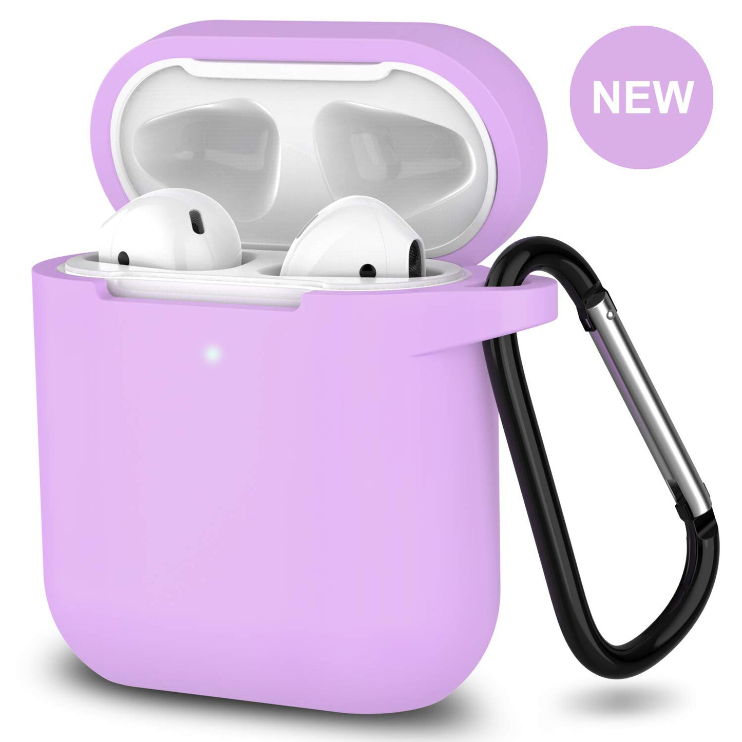 Silicone Shockproof Full Cover Case with Keychain for Apple AirPods 1/2