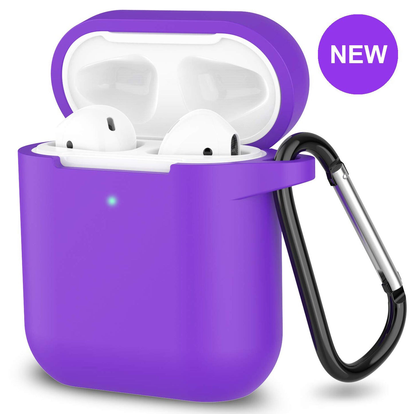 Silicone Shockproof Full Cover Case with Keychain for Apple AirPods 1/2