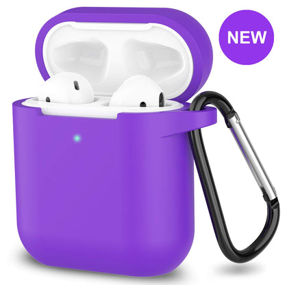 Silicone Shockproof Full Cover Case with Keychain for Apple AirPods 1/2
