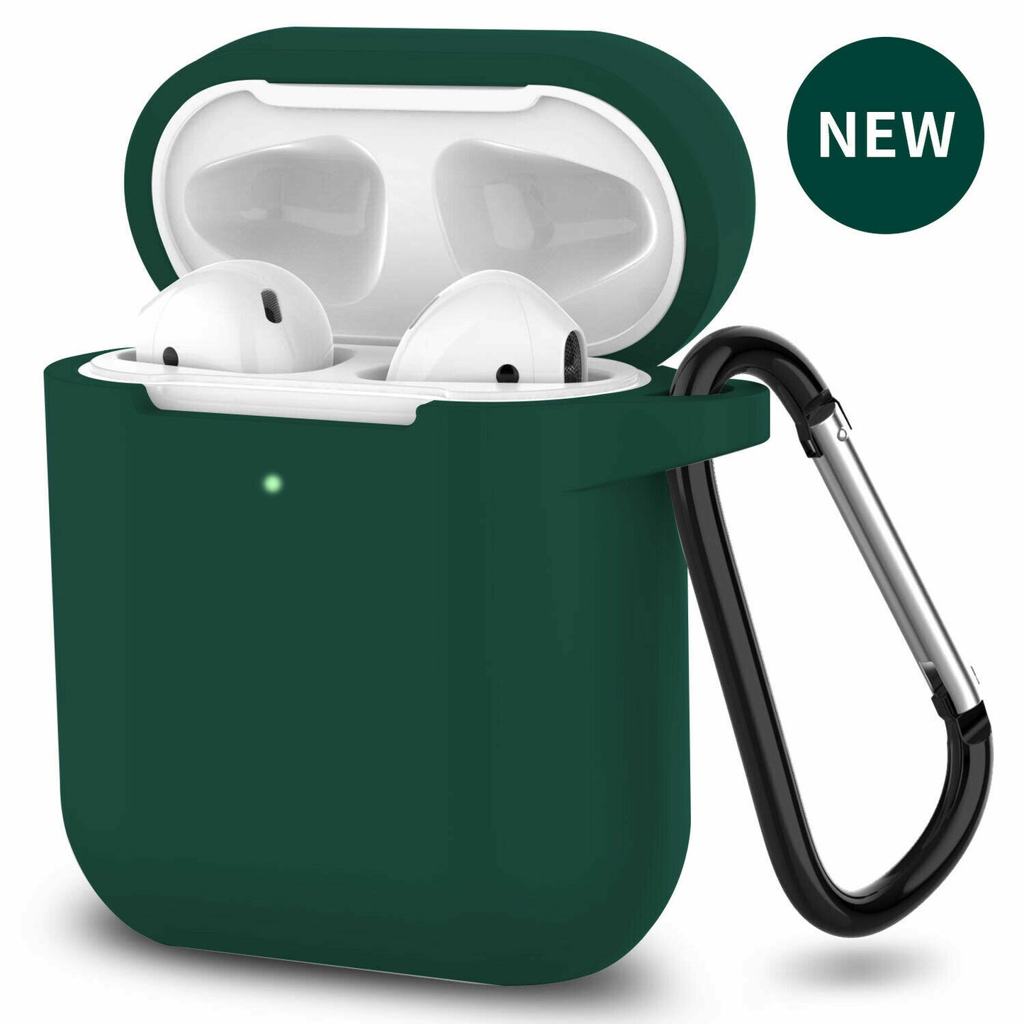 Silicone Shockproof Full Cover Case with Keychain for Apple AirPods 1/2